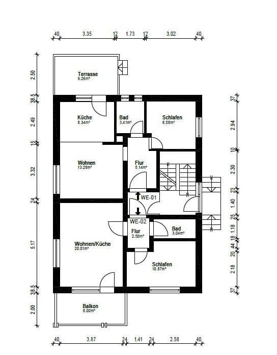 Pronájem bytu 2+1 45 m², Hartenauer Straße 45, Bickenbach, Hessen Pronájem bytu 2+1 45 m², Hartenauer Straße 45, Bickenbach, Hessen