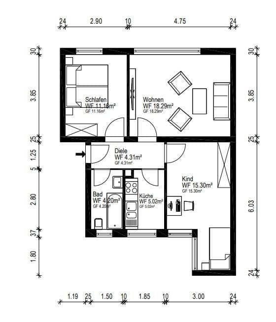 Prodej bytu 3+1 58 m², Frankfurt am Main, Hessen Prodej bytu 3+1 58 m², Frankfurt am Main, Hessen