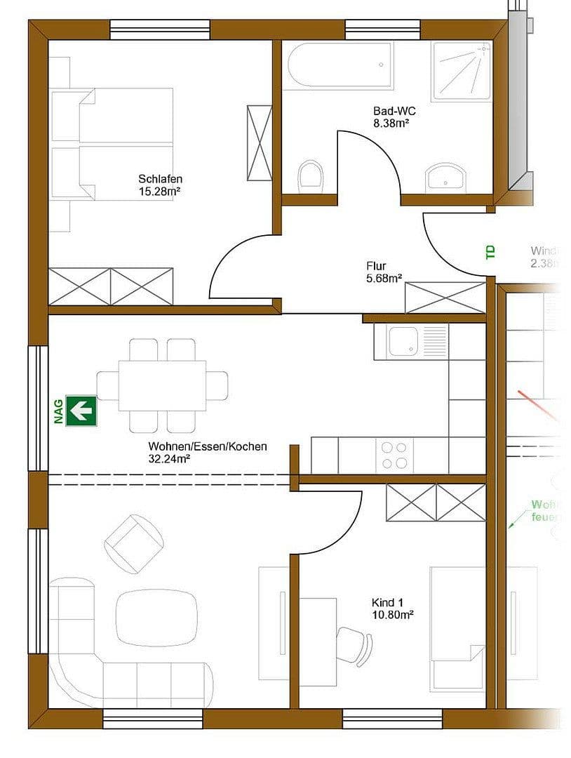 Pronájem bytu 3+1 75 m², Aglasterhausen, Bádensko-Württembersko Pronájem bytu 3+1 75 m², Aglasterhausen, Bádensko-Württembersko