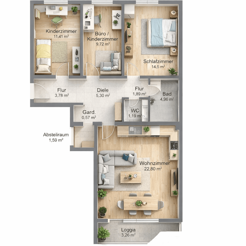 Prodej bytu 3+1 80 m², Klausstraße 49A, Augsburg, Bavorsko Prodej bytu 3+1 80 m², Klausstraße 49A, Augsburg, Bavorsko