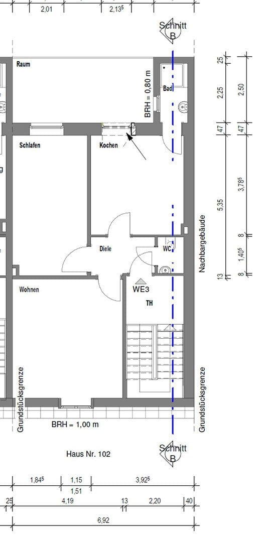 Pronájem bytu 3+1 60 m², Werler Straße 102, Hamm, Severní Porýní-Vestfálsko Pronájem bytu 3+1 60 m², Werler Straße 102, Hamm, Severní Porýní-Vestfálsko