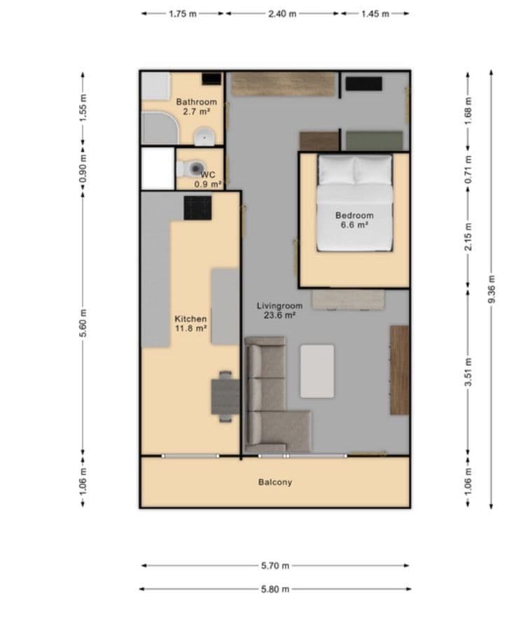 Pronájem bytu 2+kk 46 m², Neustupného, Praha, Praha Pronájem bytu 2+kk 46 m², Neustupného, Praha, Praha