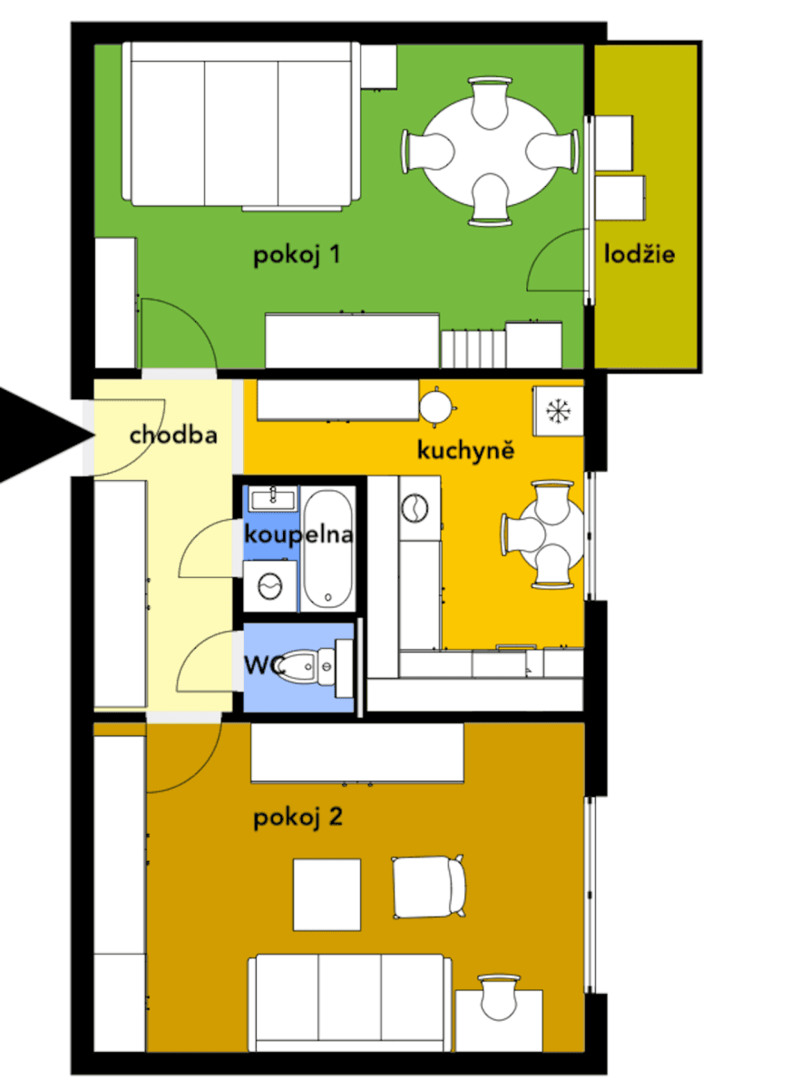 Pronájem bytu 2+1 54 m², Souběžná, Brno, Jihomoravský kraj Pronájem bytu 2+1 54 m², Souběžná, Brno, Jihomoravský kraj