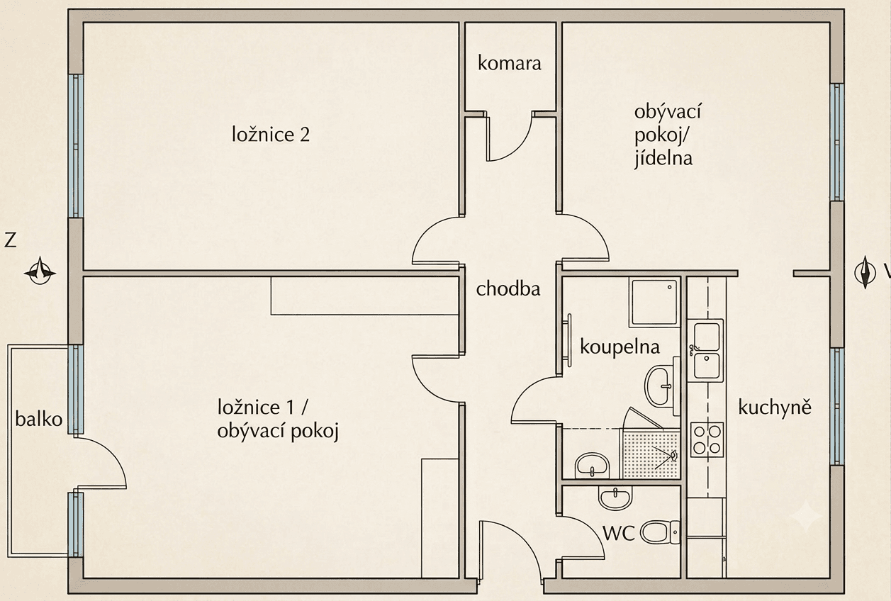 Pronájem bytu 3+kk 70 m², K Lánu, Praha, Praha Pronájem bytu 3+kk 70 m², K Lánu, Praha, Praha