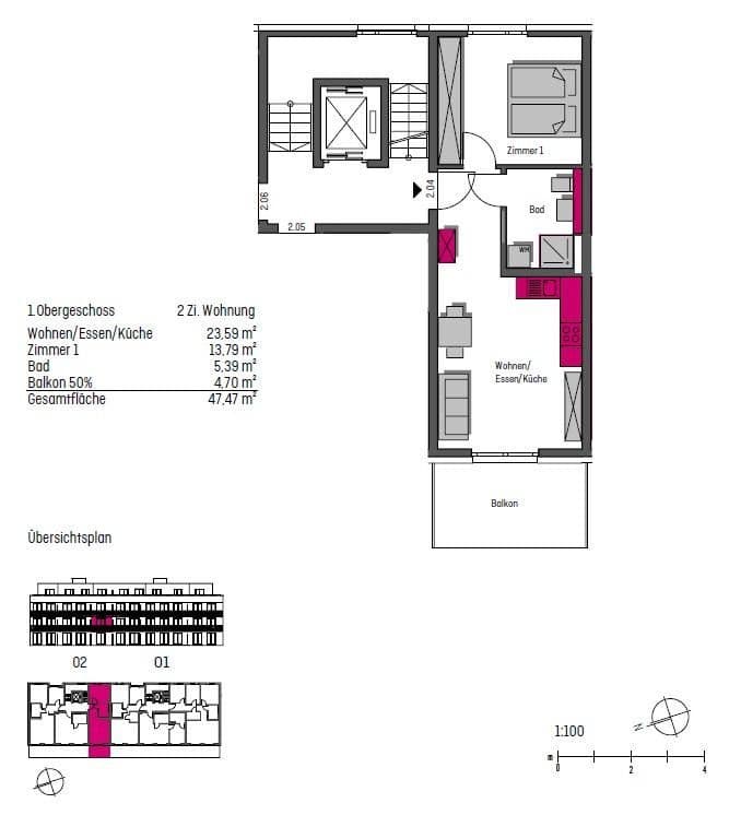 Pronájem bytu 2+1 48 m², Alte Leimengrube 3, Ladenburg, Bádensko-Württembersko Pronájem bytu 2+1 48 m², Alte Leimengrube 3, Ladenburg, Bádensko-Württembersko