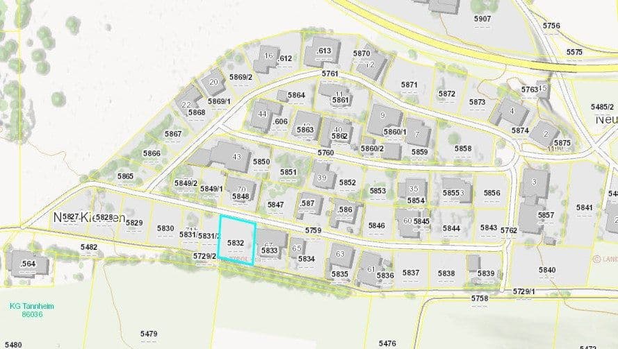 Prodej pozemku 842 m², Neu-Kienzen 70, Tannheim, Tyrolsko Prodej pozemku 842 m², Neu-Kienzen 70, Tannheim, Tyrolsko