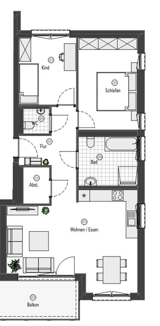 Pronájem bytu 3+1 80 m², Drohnenweg 17, Bochum, Severní Porýní-Vestfálsko Pronájem bytu 3+1 80 m², Drohnenweg 17, Bochum, Severní Porýní-Vestfálsko