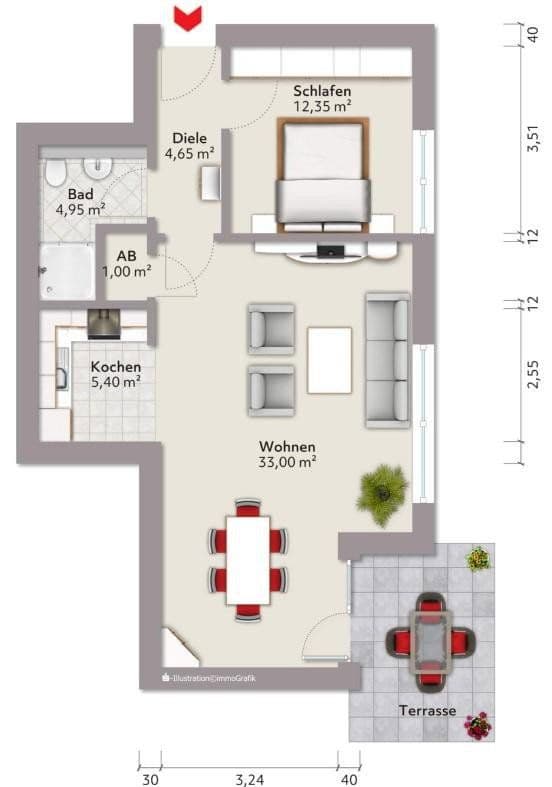 Pronájem bytu 2+kk 62 m², Senningsweg 10, Schwerte, Severní Porýní-Vestfálsko Pronájem bytu 2+kk 62 m², Senningsweg 10, Schwerte, Severní Porýní-Vestfálsko