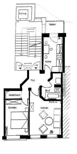 Pronájem bytu 2+1 50 m², Leipziger Straße 61, Cvikov, Sasko Pronájem bytu 2+1 50 m², Leipziger Straße 61, Cvikov, Sasko
