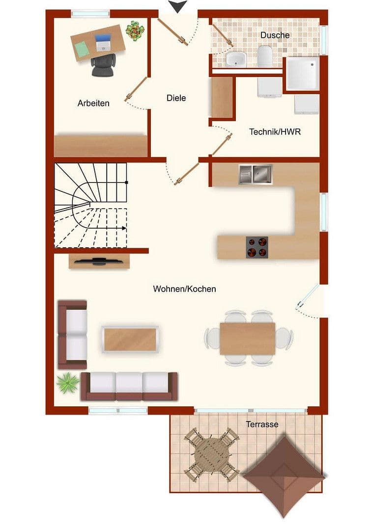 Pronájem domu 145 m², pozemek 269 m², Feucht, Bavorsko Pronájem domu 145 m², pozemek 269 m², Feucht, Bavorsko
