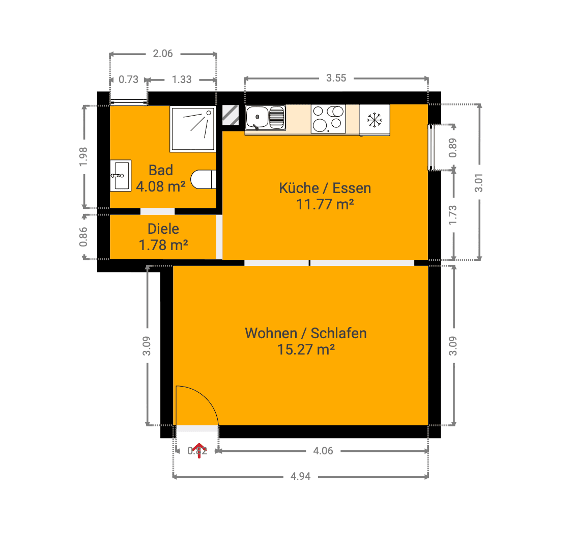 Pronájem bytu 1+kk 33 m², Backnanger Straße 18, Sulzbach an der Murr, Bádensko-Württembersko Pronájem bytu 1+kk 33 m², Backnanger Straße 18, Sulzbach an der Murr, Bádensko-Württembersko