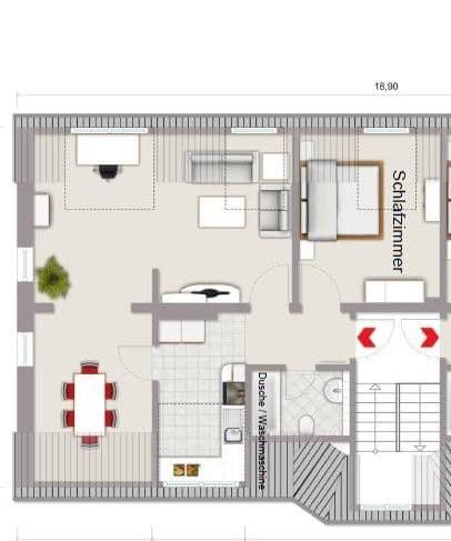 Pronájem bytu 3+1 62 m², Simmern/Hunsrück, Porýní-Falc Pronájem bytu 3+1 62 m², Simmern/Hunsrück, Porýní-Falc