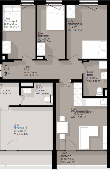 Pronájem bytu 3+kk 68 m², Oldenburg, Dolní Sasko Pronájem bytu 3+kk 68 m², Oldenburg, Dolní Sasko