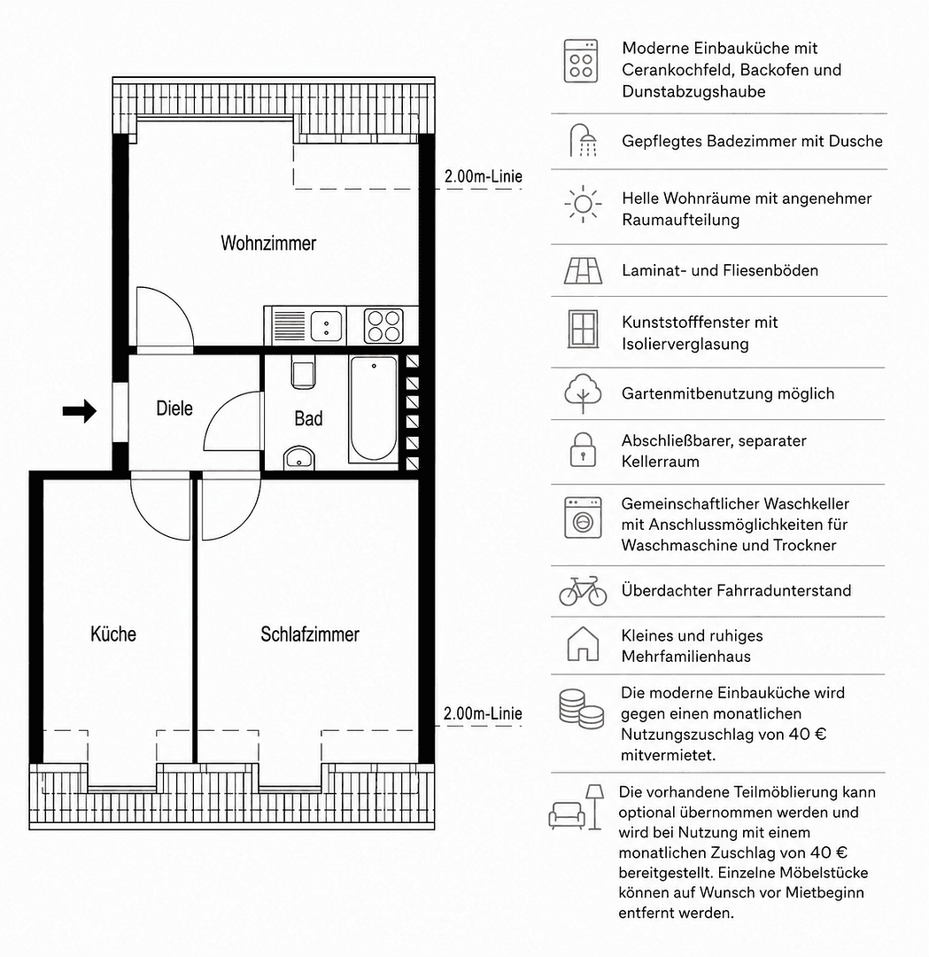 Pronájem bytu 2+kk 43 m², Fliederstraße 27, Marl, Severní Porýní-Vestfálsko Pronájem bytu 2+kk 43 m², Fliederstraße 27, Marl, Severní Porýní-Vestfálsko
