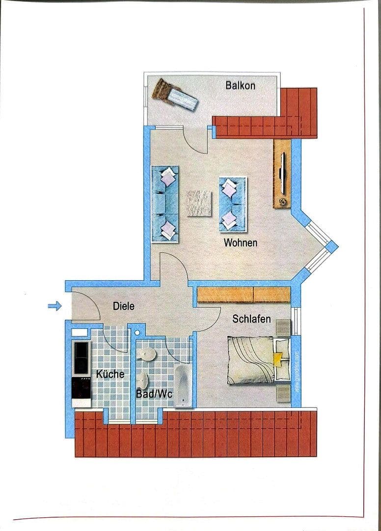 Prodej bytu 2+1 45 m², Inzlingen, Bádensko-Württembersko Prodej bytu 2+1 45 m², Inzlingen, Bádensko-Württembersko