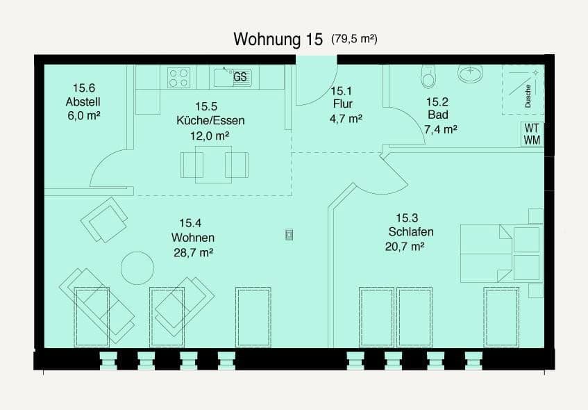 Pronájem bytu 2+1 80 m², Paulihof 2, Šlesvik, Šlesvicko-Holštýnsko Pronájem bytu 2+1 80 m², Paulihof 2, Šlesvik, Šlesvicko-Holštýnsko