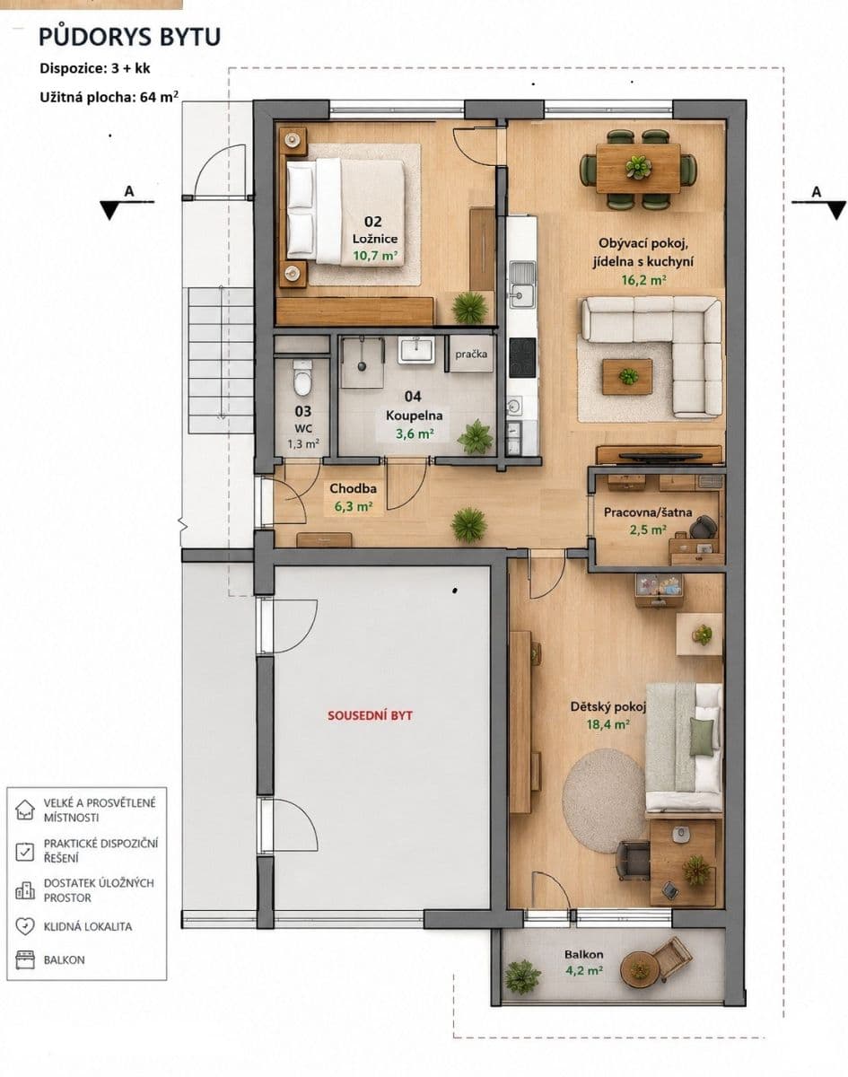 Prodej bytu 3+kk 68 m², Arbesova, Ostrava, Moravskoslezský kraj Prodej bytu 3+kk 68 m², Arbesova, Ostrava, Moravskoslezský kraj