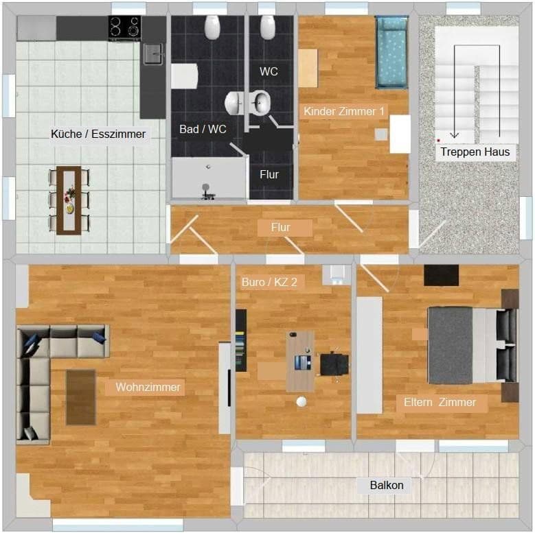 Pronájem bytu 4+1 110 m², Steigstraße 3, Thüngersheim, Bavorsko Pronájem bytu 4+1 110 m², Steigstraße 3, Thüngersheim, Bavorsko