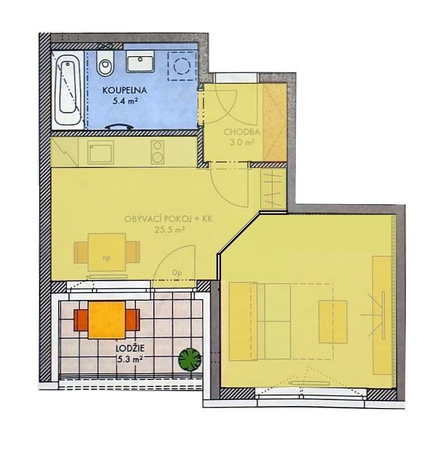 Prodej bytu 2+kk 40 m², Gollové, Praha, Praha Prodej bytu 2+kk 40 m², Gollové, Praha, Praha