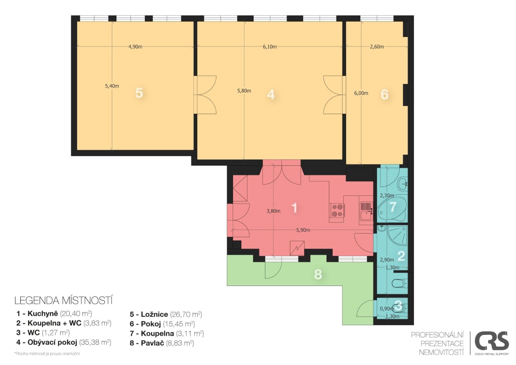 Pronájem bytu 3+1 104 m², Tržiště, Praha, Praha Pronájem bytu 3+1 104 m², Tržiště, Praha, Praha