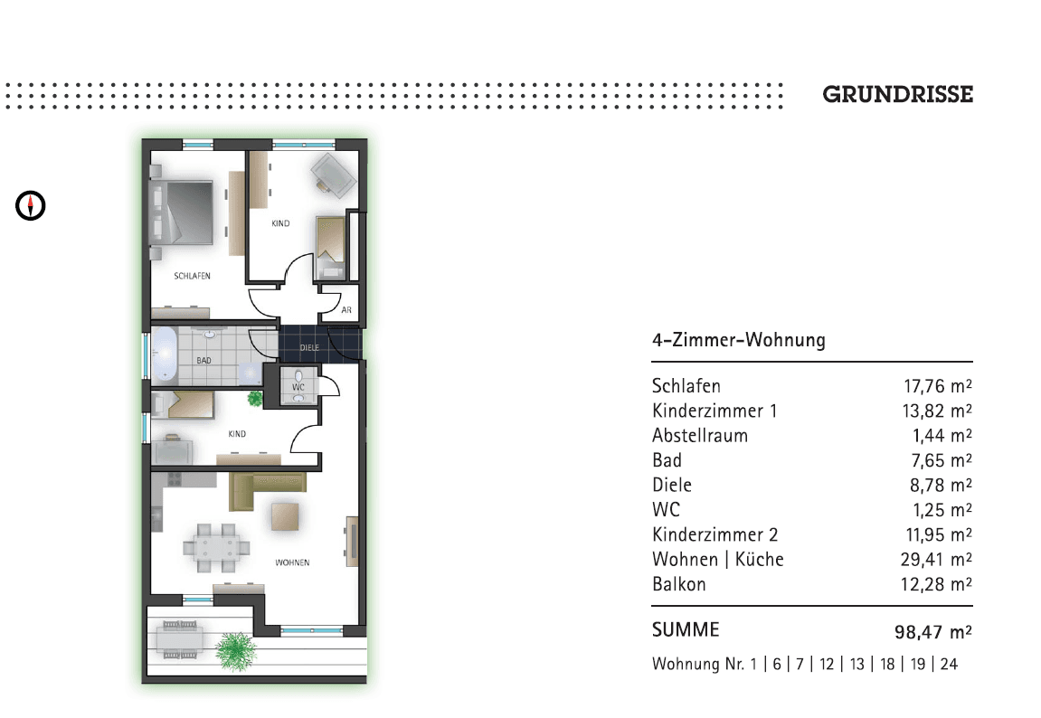 Pronájem bytu 4+1 98 m², Neckarpark 47, Villingen-Schwenningen, Bádensko-Württembersko Pronájem bytu 4+1 98 m², Neckarpark 47, Villingen-Schwenningen, Bádensko-Württembersko