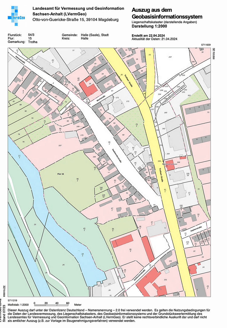 Prodej pozemku 660 m², Saalwerder Straße 5, Halle, Sasko-Anhaltsko Prodej pozemku 660 m², Saalwerder Straße 5, Halle, Sasko-Anhaltsko