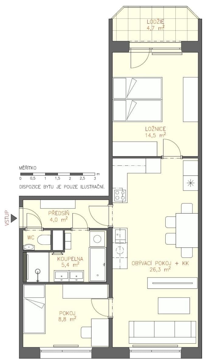 Prodej bytu 3+kk 60 m², Brandlova, Hodonín, Jihomoravský kraj Prodej bytu 3+kk 60 m², Brandlova, Hodonín, Jihomoravský kraj