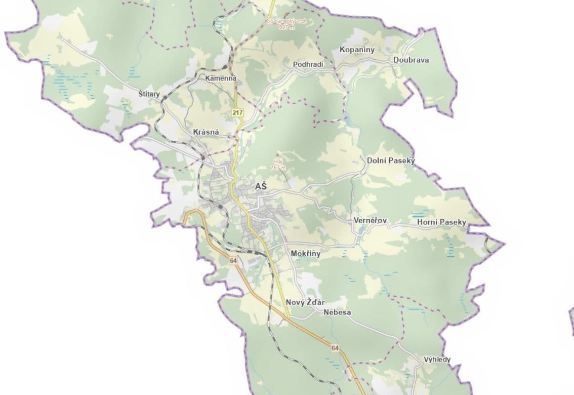 Prodej pozemku 1.231 m², Aš, Karlovarský kraj Prodej pozemku 1.231 m², Aš, Karlovarský kraj