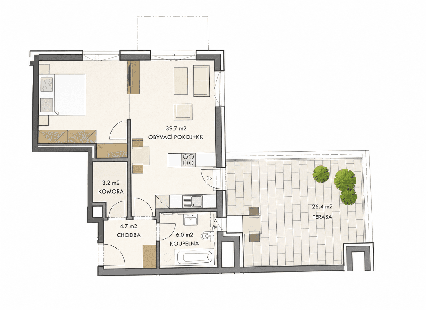 Prodej bytu 2+kk 56 m², Honzíkova, Praha, Praha Prodej bytu 2+kk 56 m², Honzíkova, Praha, Praha