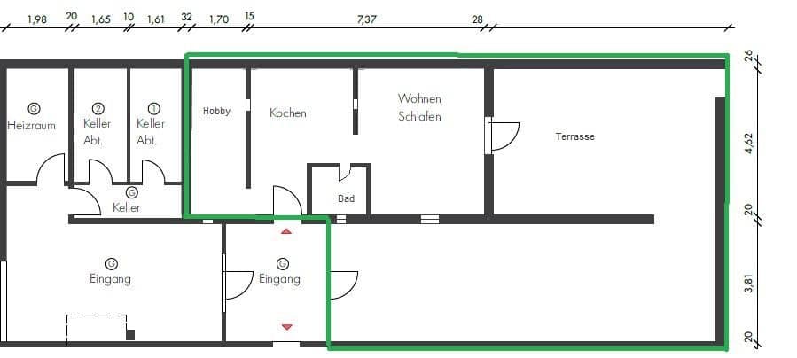 Pronájem bytu 2+1 61 m², Bruchsal, Bádensko-Württembersko Pronájem bytu 2+1 61 m², Bruchsal, Bádensko-Württembersko