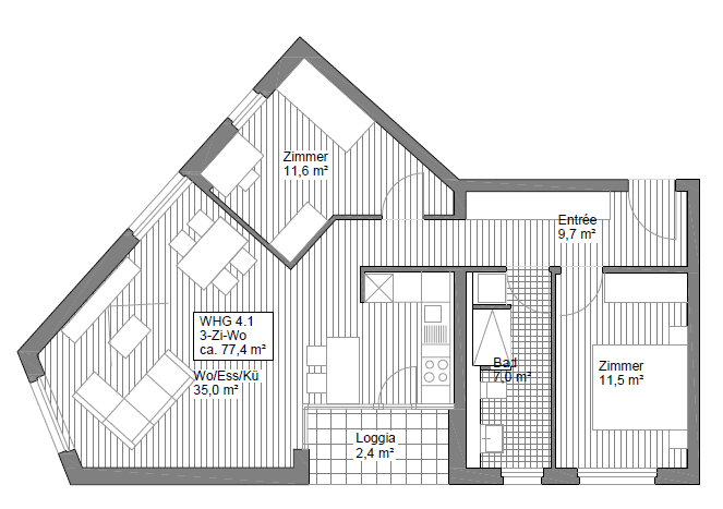 Pronájem bytu 3+1 78 m², Luisenstraße 24, Offenbach, Hessen Pronájem bytu 3+1 78 m², Luisenstraße 24, Offenbach, Hessen
