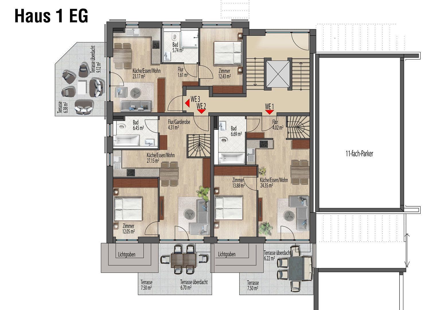 Pronájem bytu 3+1 70 m², Senserbergstr. 1 / Haus 5, Fürstenfeldbruck, Bavorsko Pronájem bytu 3+1 70 m², Senserbergstr. 1 / Haus 5, Fürstenfeldbruck, Bavorsko