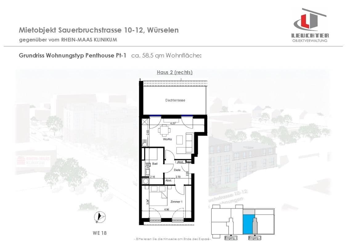 Pronájem bytu 2+1 59 m², Mauerfeldchen, Würselen, Severní Porýní-Vestfálsko Pronájem bytu 2+1 59 m², Mauerfeldchen, Würselen, Severní Porýní-Vestfálsko