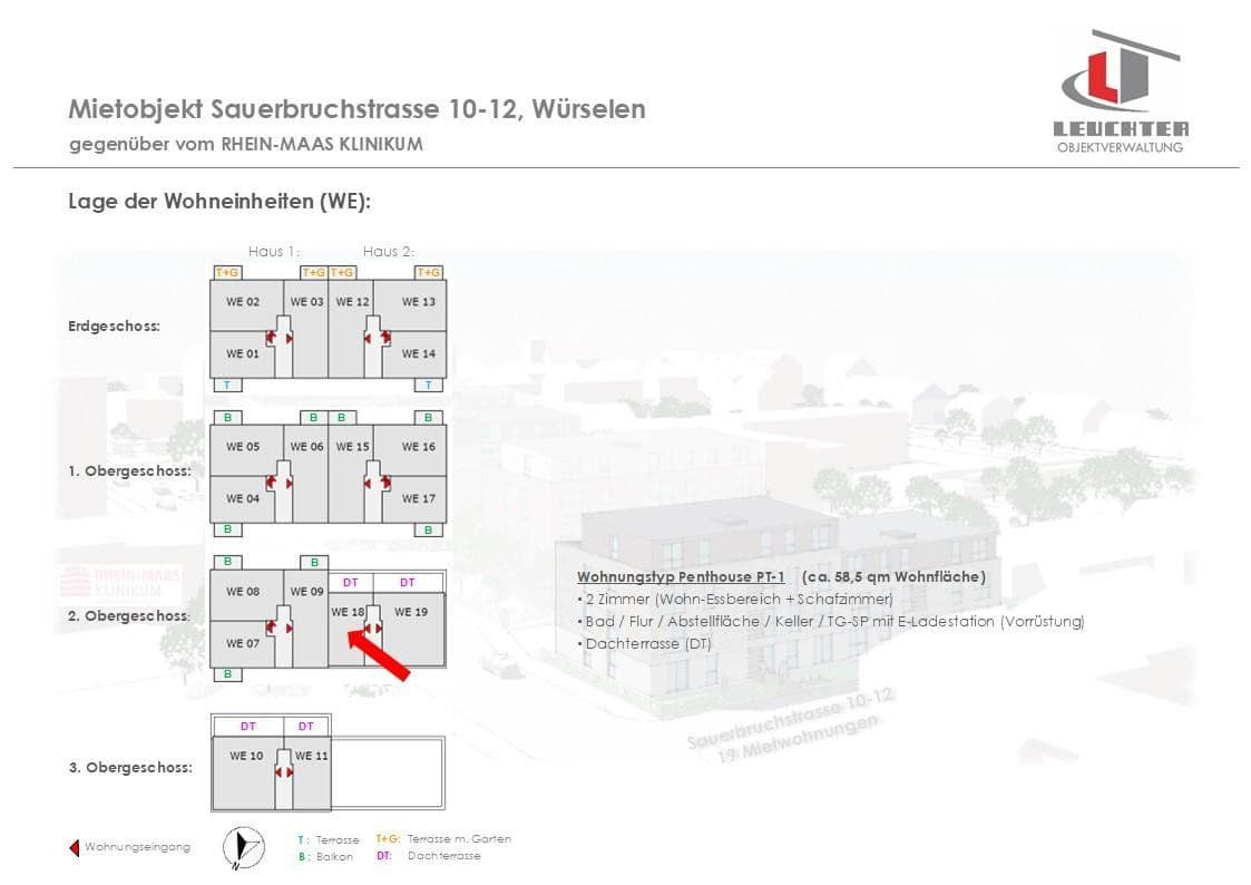 Pronájem bytu 2+1 59 m², Mauerfeldchen, Würselen, Severní Porýní-Vestfálsko Pronájem bytu 2+1 59 m², Mauerfeldchen, Würselen, Severní Porýní-Vestfálsko