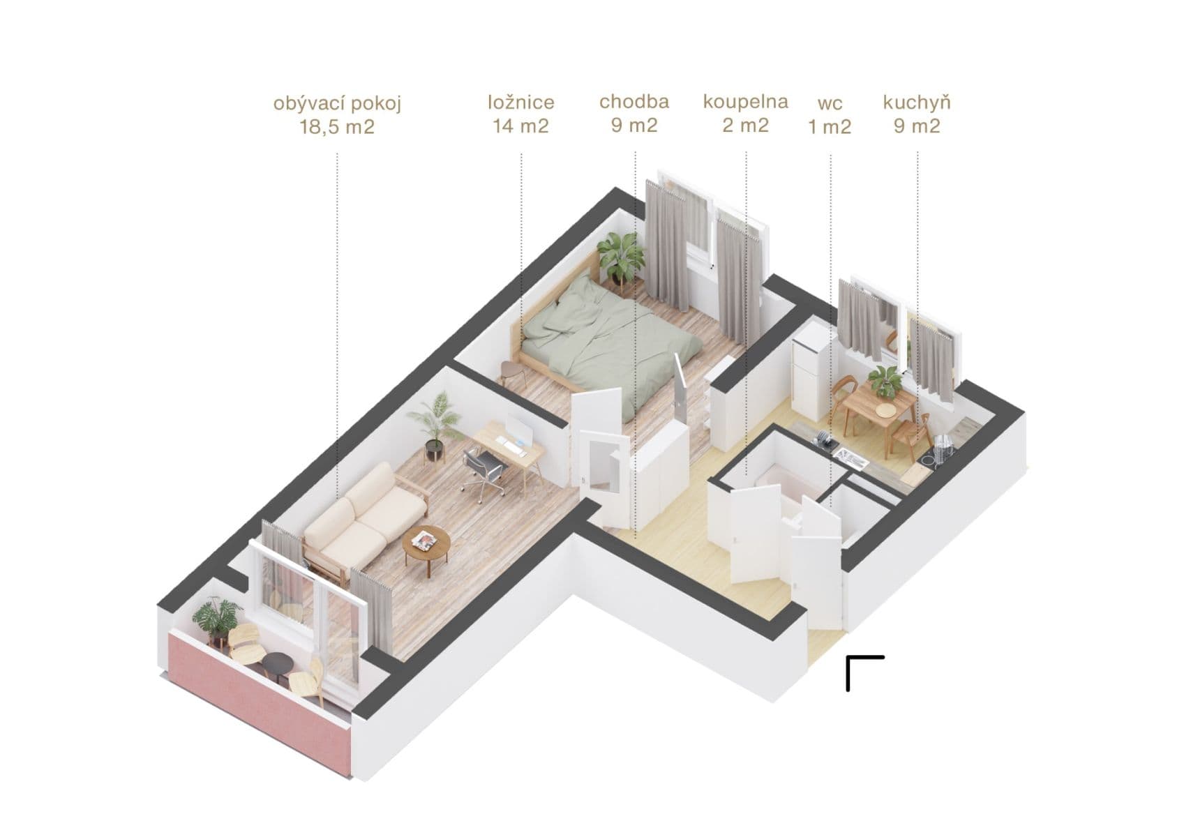 Pronájem bytu 2+1 53 m², V Úžlabině, Praha, Praha Pronájem bytu 2+1 53 m², V Úžlabině, Praha, Praha