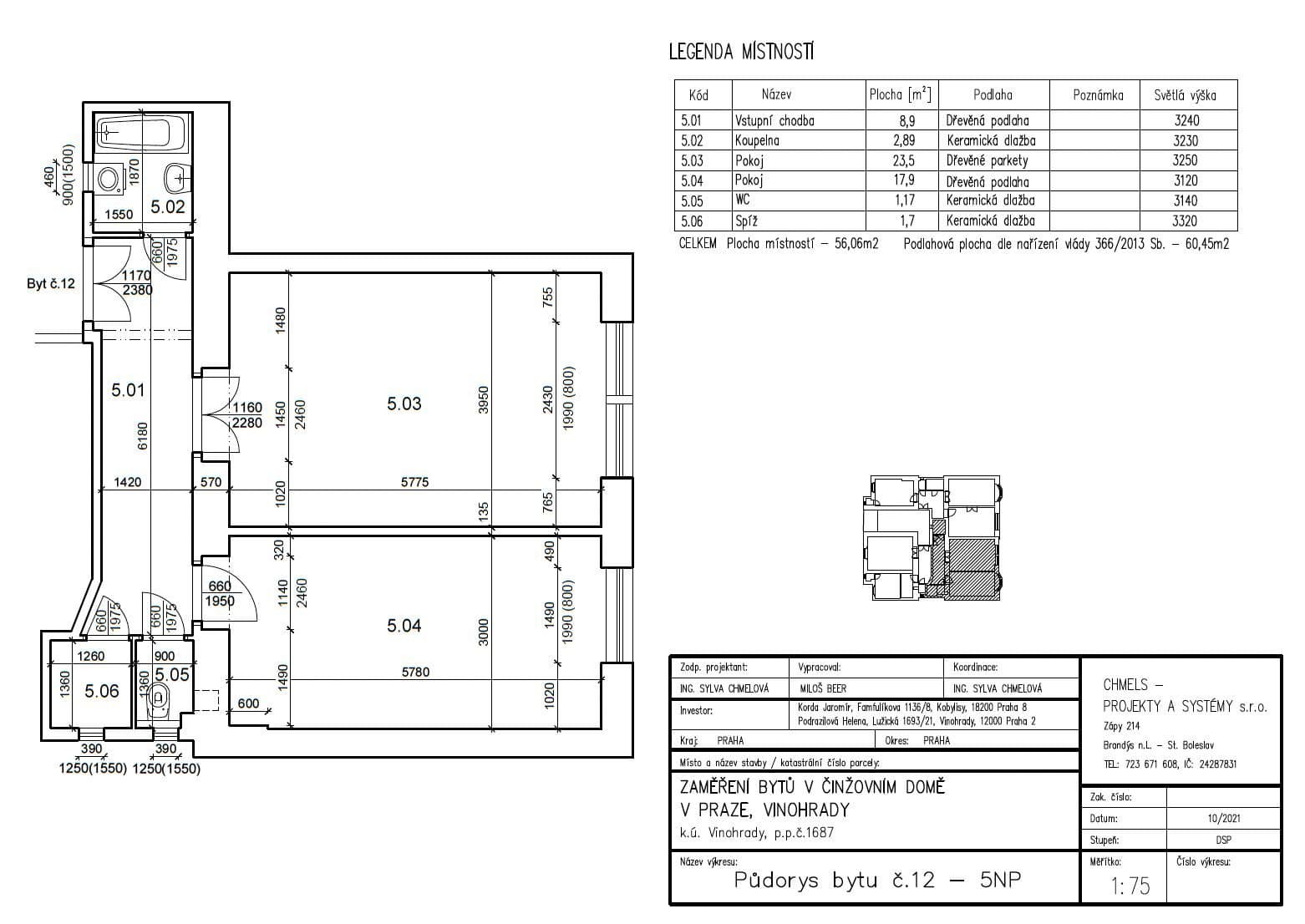 Pronájem bytu 2+1 56 m², Lužická, Praha, Praha Pronájem bytu 2+1 56 m², Lužická, Praha, Praha