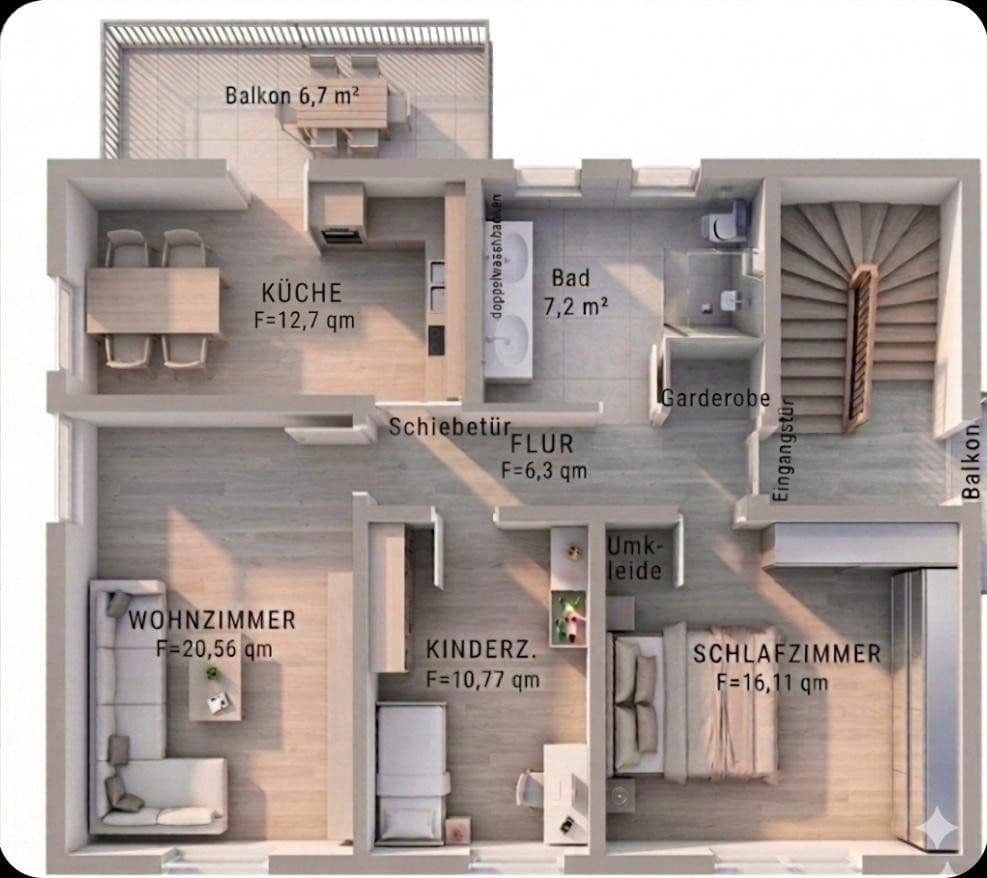 Prodej bytu 3+1 77 m², Anselm-Feuerbach-Staraße 31, Gaggenau, Bádensko-Württembersko Prodej bytu 3+1 77 m², Anselm-Feuerbach-Staraße 31, Gaggenau, Bádensko-Württembersko