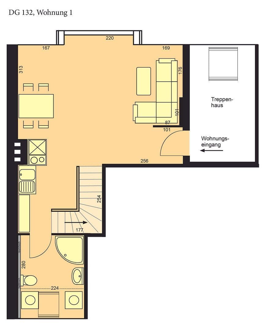 Pronájem bytu 2+1 42 m², Kiel, Šlesvicko-Holštýnsko Pronájem bytu 2+1 42 m², Kiel, Šlesvicko-Holštýnsko