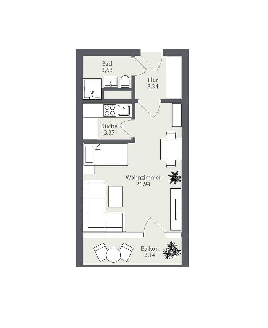 Prodej bytu 1+1 36 m², Augsburg, Bavorsko Prodej bytu 1+1 36 m², Augsburg, Bavorsko