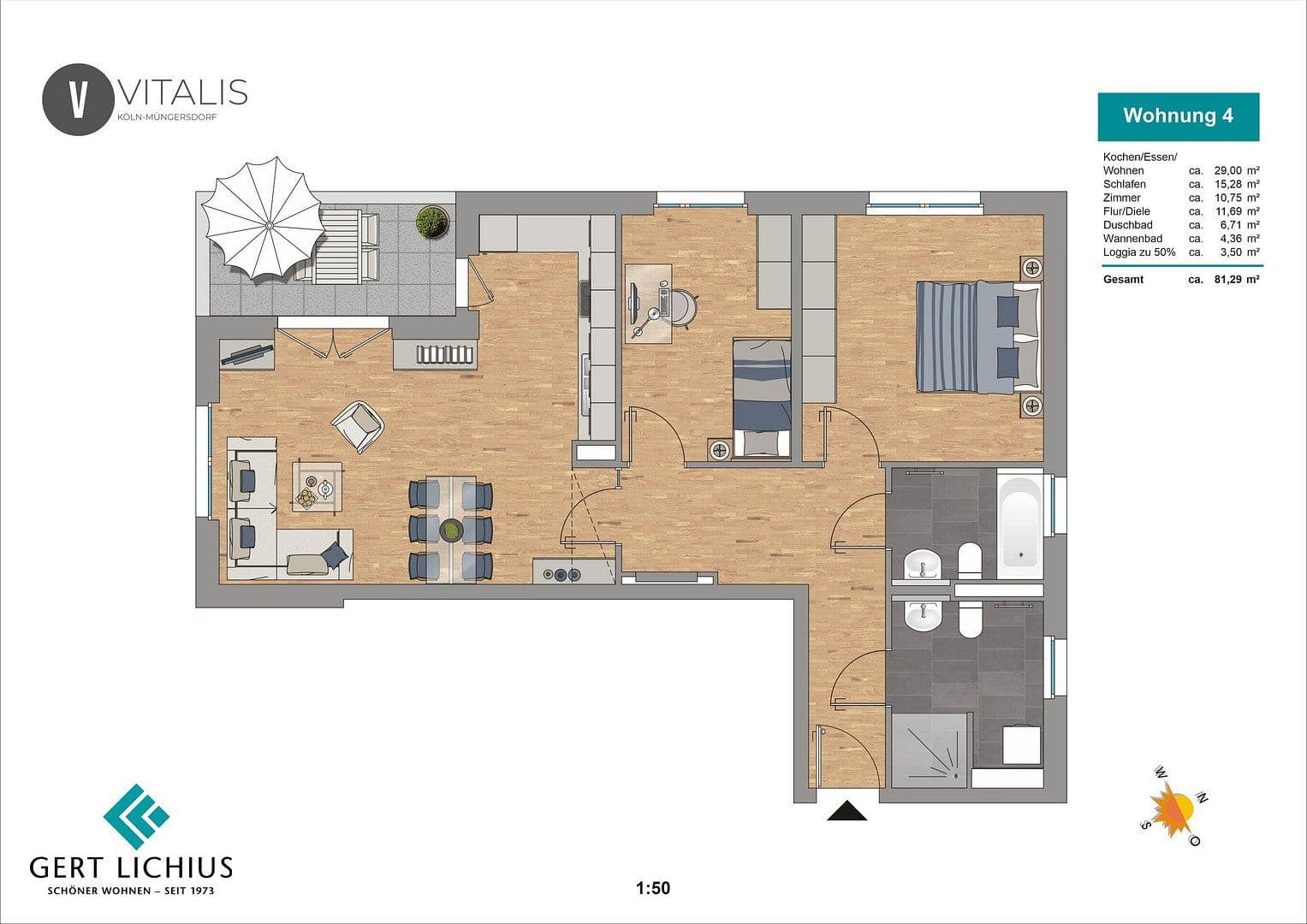 Prodej bytu 3+1 82 m², Vitalisstraße 361a, Köln, Severní Porýní-Vestfálsko Prodej bytu 3+1 82 m², Vitalisstraße 361a, Köln, Severní Porýní-Vestfálsko