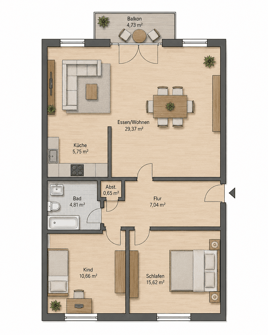 Pronájem bytu 2+kk 75 m², Bad Soden-Salmünster, Hessen Pronájem bytu 2+kk 75 m², Bad Soden-Salmünster, Hessen