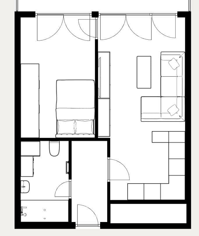 Pronájem bytu 2+kk 42 m², Hlučkova, Praha, Praha Pronájem bytu 2+kk 42 m², Hlučkova, Praha, Praha