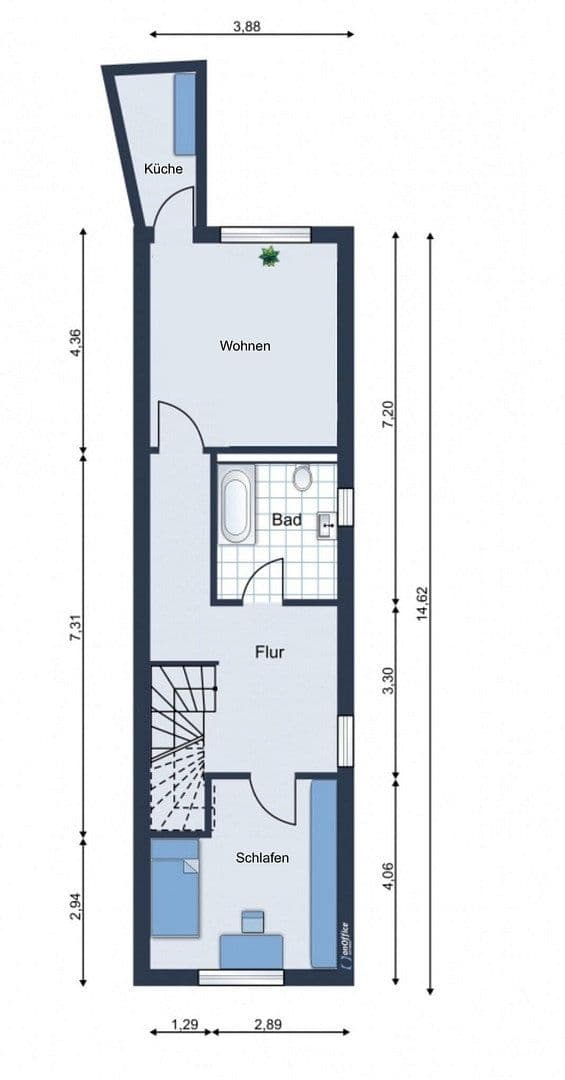 Pronájem bytu 2+1 66 m², Westerstraße 20, Wolfsburg, Dolní Sasko Pronájem bytu 2+1 66 m², Westerstraße 20, Wolfsburg, Dolní Sasko