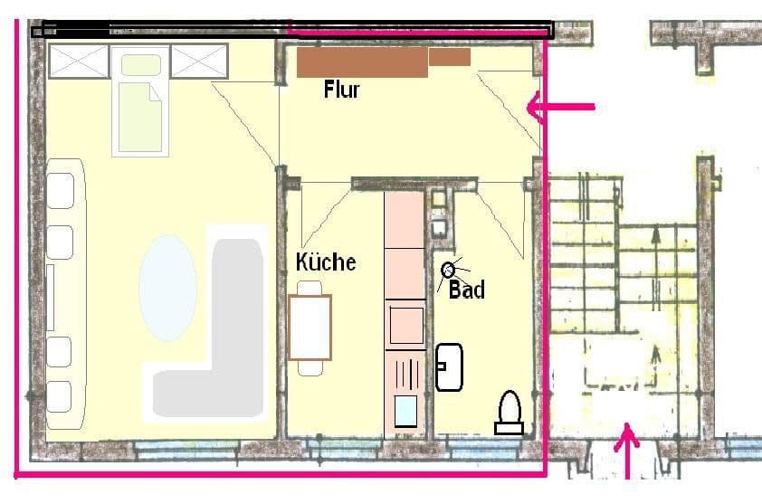 Pronájem bytu 1+1 36 m², Bottrop, Severní Porýní-Vestfálsko Pronájem bytu 1+1 36 m², Bottrop, Severní Porýní-Vestfálsko