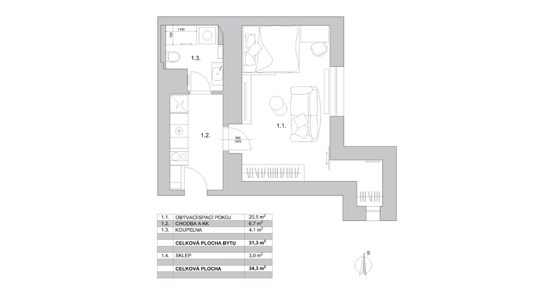 Prodej bytu 1+1 31 m², Dačického, Praha, Praha Prodej bytu 1+1 31 m², Dačického, Praha, Praha