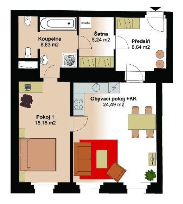 Pronájem bytu 2+kk 62 m², Thámova, Praha, Praha Pronájem bytu 2+kk 62 m², Thámova, Praha, Praha