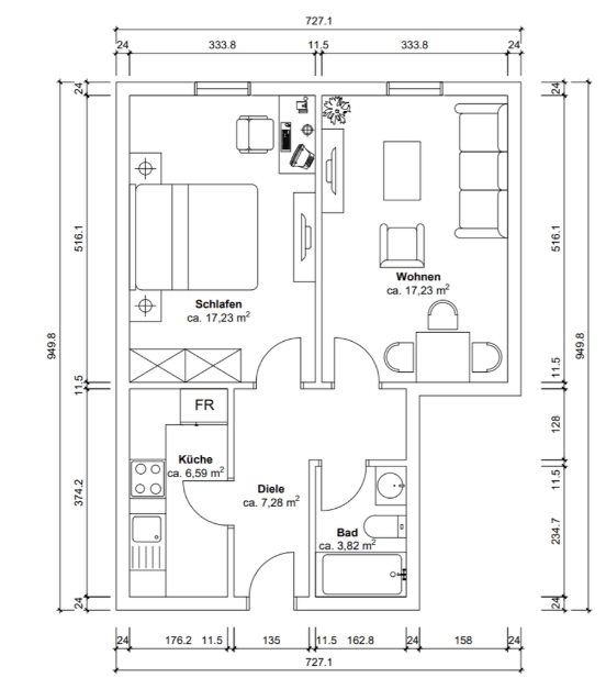 Prodej bytu 2+1 54 m², Essen, Severní Porýní-Vestfálsko Prodej bytu 2+1 54 m², Essen, Severní Porýní-Vestfálsko