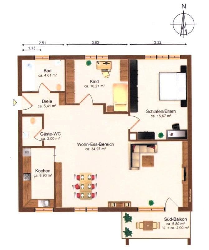Pronájem bytu 3+1 82 m², Alte Weberei 14, Kaufbeuren, Bavorsko Pronájem bytu 3+1 82 m², Alte Weberei 14, Kaufbeuren, Bavorsko