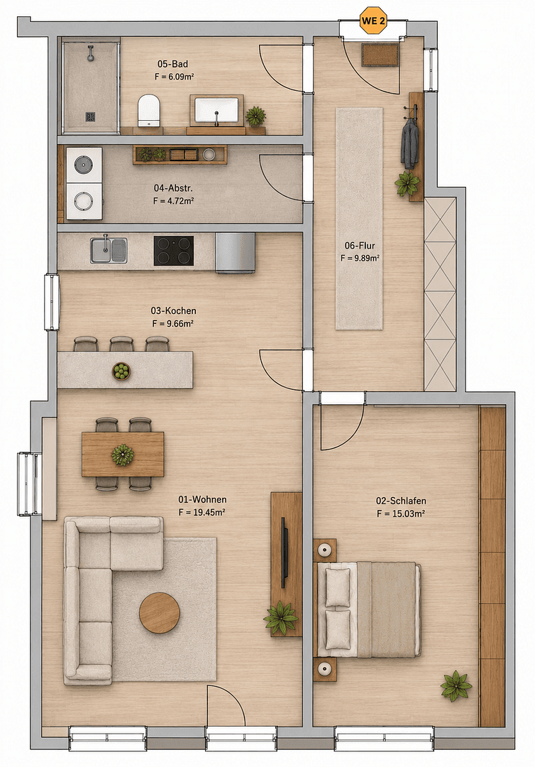 Pronájem bytu 2+1 69 m², Göttingen, Dolní Sasko Pronájem bytu 2+1 69 m², Göttingen, Dolní Sasko