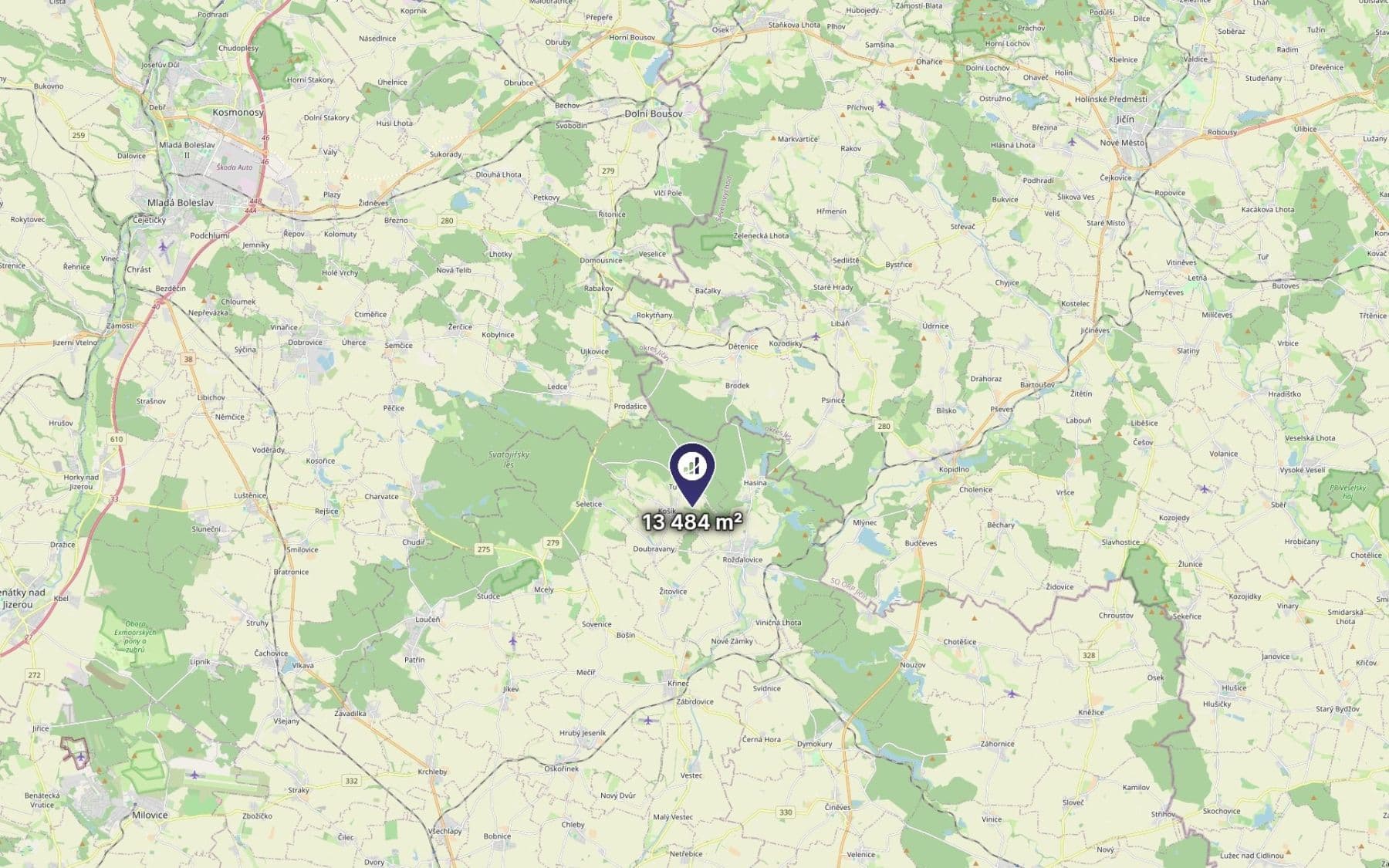 Prodej pozemku 2.247 m², Košík, Středočeský kraj Prodej pozemku 2.247 m², Košík, Středočeský kraj